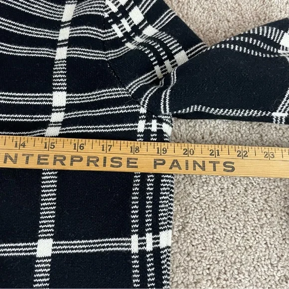 Chaps Sweater Jacket Women Large Black Plaid Asymmetrical Zip NWT T184 - Picture 7 of 12